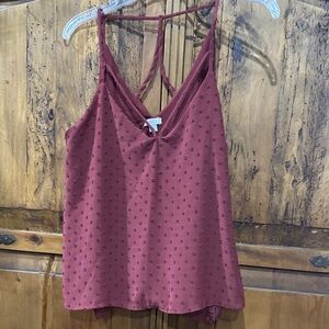 Women's Burgundy Sleeveless Top
